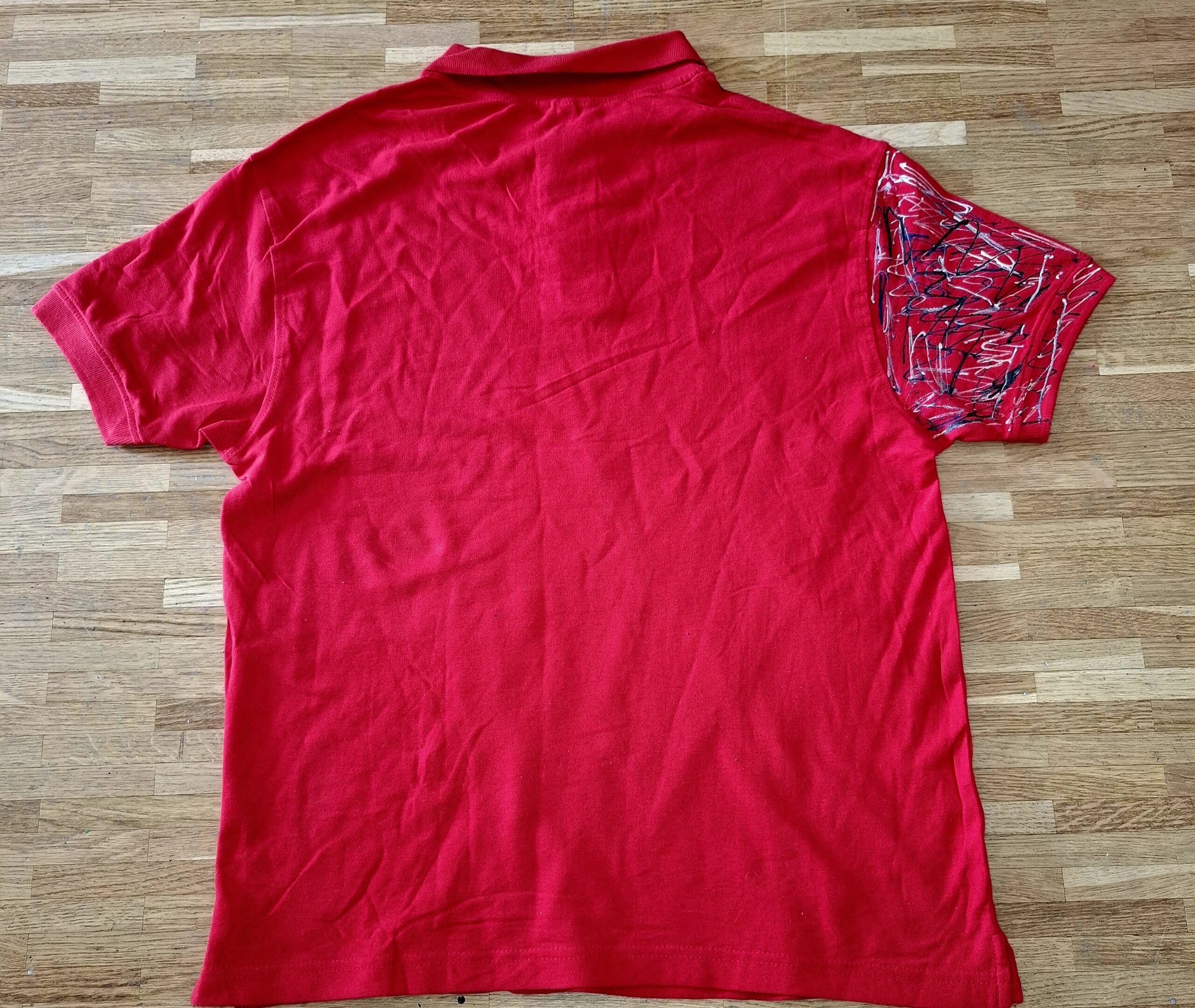 Red polo metallic random painting – Image 7