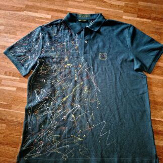 Green polo metallic random painting