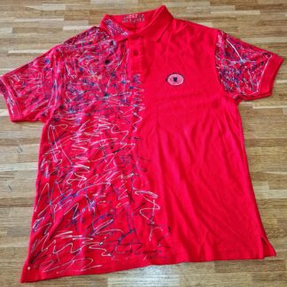 Red polo metallic random painting